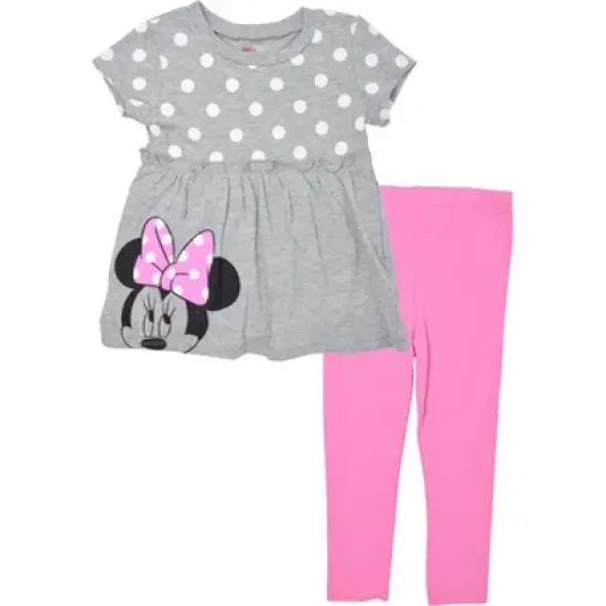Disney Minnie Mouse Girls T-Shirt and Leggings Outfit Set Little Kid to Big Kid  image {10}