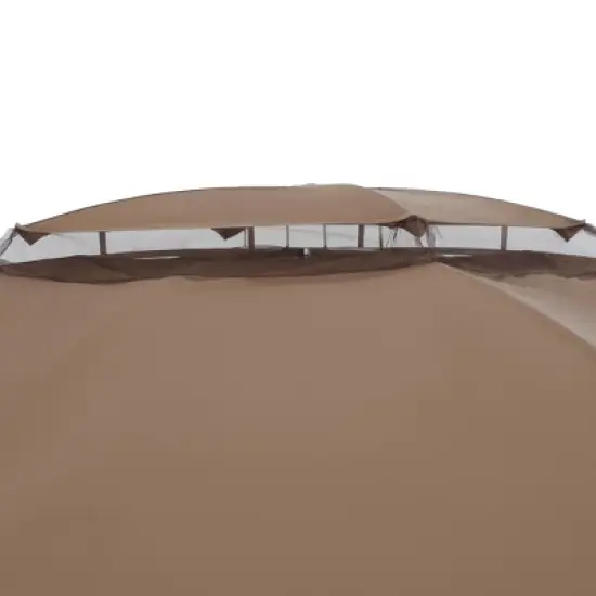 10' x 10' Outdoor Garden Gazebo with Skirts Tent Canopy Beige - Captiva Designs image {3}