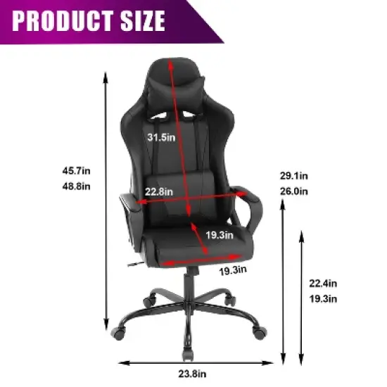 BestMassage Gaming Desk Chair Office Chair Computer Chair with Armrests 360&deg; Swivel Lumbar Support Executive Task Chair for Adults image {6}