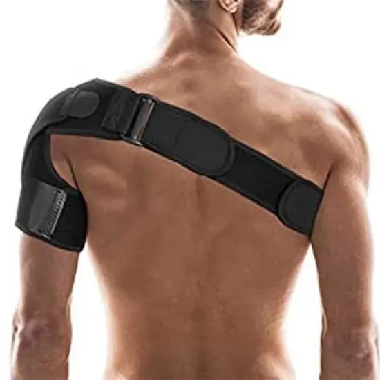 Copper Joe Adjustable Shoulder Brace Ultimate Copper Infused Recovery Compression Support for Torn Rotator Cuff Tendonitis Tears Dislocation image {3}