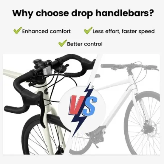 VASIP 700C Road Bike - 28" Lightweight Aluminum Frame, Disc Brakes, 16-Speed, Fast Acceleration - Men's/Women's Bicycle image {3}