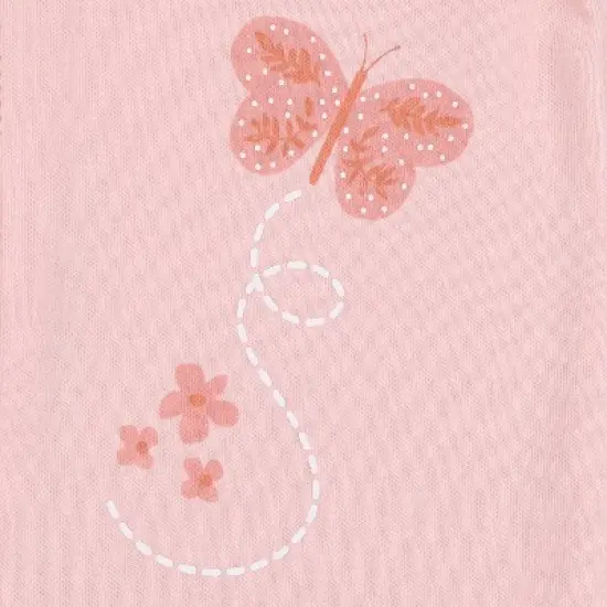 The Peanutshell Boho Floral Butterfly Footed Baby Sleepers for Girls, 3-Pack image {5}