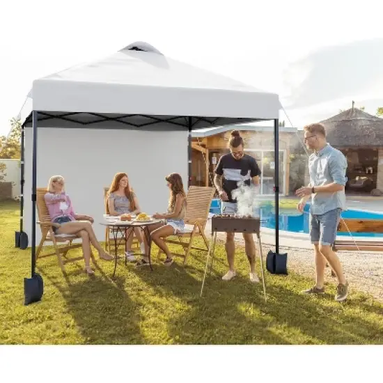 10x10 Pop Up Canopy with Sidewalls for Outdoor, Portable Outdoor Canopy with One Push Setup, Easy Set-Up Waterproof Pop Up Tent for Outdoor Party image {16}