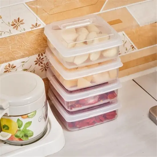 2pcs Flip-top Butter Block Cheese Slice Storage Box,Portable Refrigerator Fruit Vegetable Fresh-keeping Organizer Containers image {5}