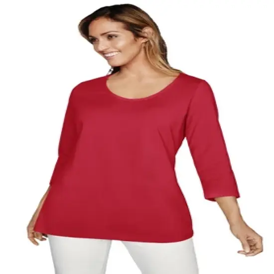 Jessica London Women&rsquo;s Plus Size Scoop-Neck Tee image {4}