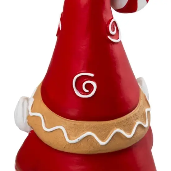 Northlight Gnome Holding Gingerbread Snowflake Cookie Christmas Decoration - 11.5" - Red image {9}