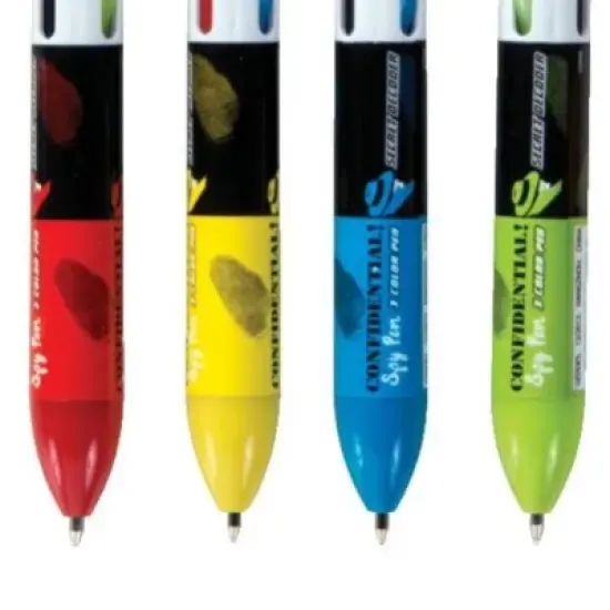 Secret Message Spy Pens (4 Pack) - Invisible Ink, Decoder Light, 3 Colors image {2}