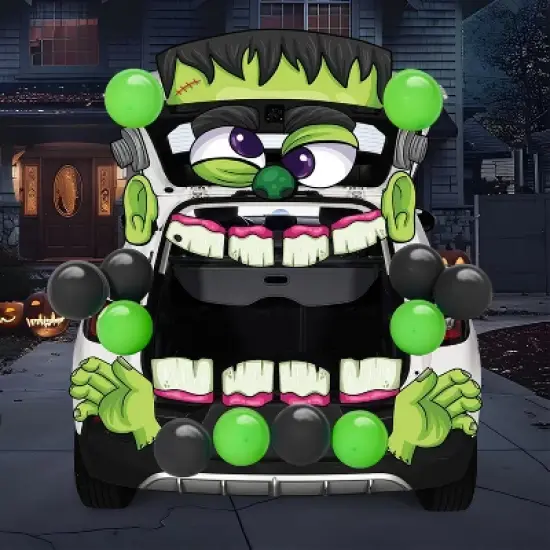 Joyfy Halloween Decorations Trunk or Treat Car Decorations Kit, Frankenstein Car Stickers with Balloons for SUV House Garage Door Decor Props image {8}