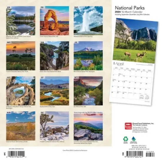 Browntrout 2024 Wall Calendar 12"x12" National Parks image {1}