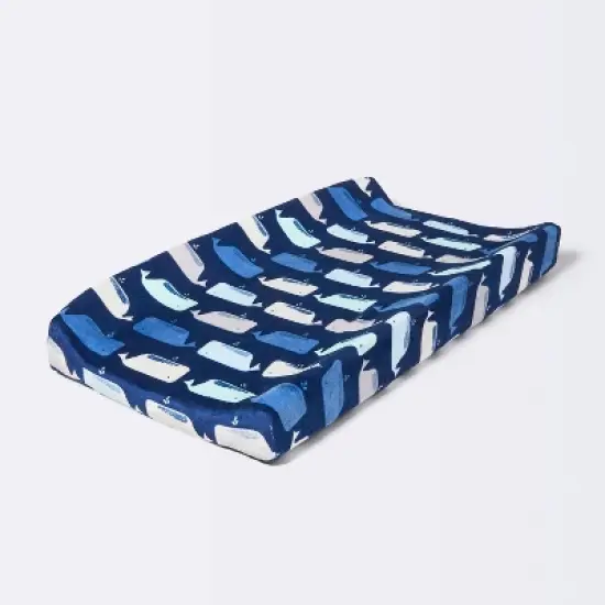 Plush Changing Pad Cover By the Sea - Cloud Island&trade; - Navy image {2}