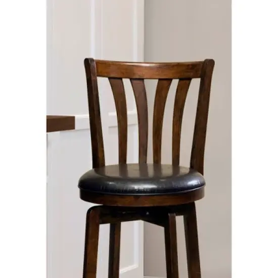 25.5" Savana Swivel Counter Height Barstool Cherry/Black - Hillsdale Furniture image {2}