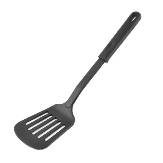 Unique Bargains Cooking Non-stick Heat Resistant Slotted Pancake Turner Spatula Black image {3}