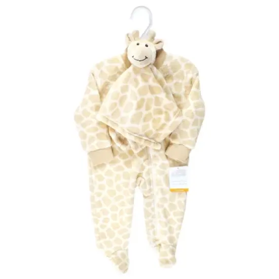 Hudson Baby Infant Boy Flannel Plush Sleep and Play and Security Toy, Giraffe image {1}
