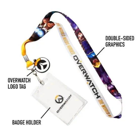 Surreal Entertainment OFFICIAL Overwatch Lanyard | Feat. D. Va & More | Includes ID Holder & Logo Coin image {4}