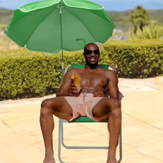 Karl Home Green Metal Folding Beach Chair(Set of 1) image {6}