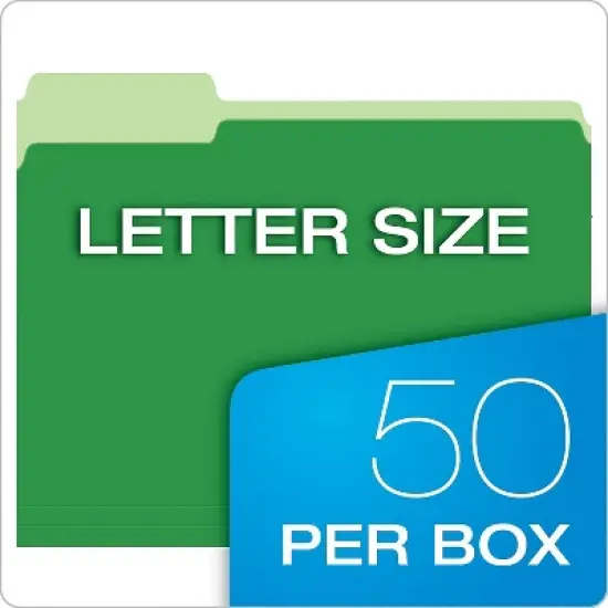 Pendaflex DoubleStuff File Folders 1/3 Cut Letter Assorted 50/Pack 54460 image {5}