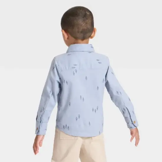 OshKosh B'gosh Toddler Boys' Blue Trees Woven Shirt image {1}