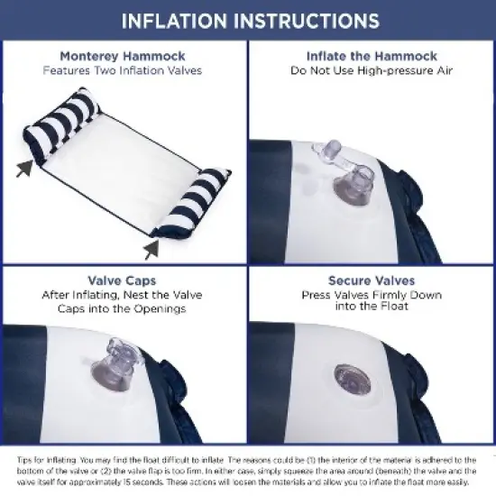 Aqua Leisure 2 Person Catalina Hammock Water Floats and Inflatables - Navy image {1}