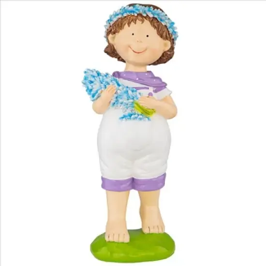 Design Toscano Bluebonnet Twins Springtime Child Garden Statue: Juliette Girl image {8}