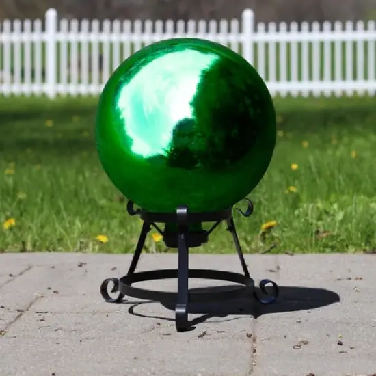 Northlight 10" Emerald Green Shiny Outdoor Garden Gazing Ball image {2}