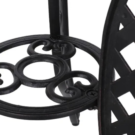 La Sola 3pc Metal Bistro Set - Black/Bronze - Christopher Knight Home image {5}