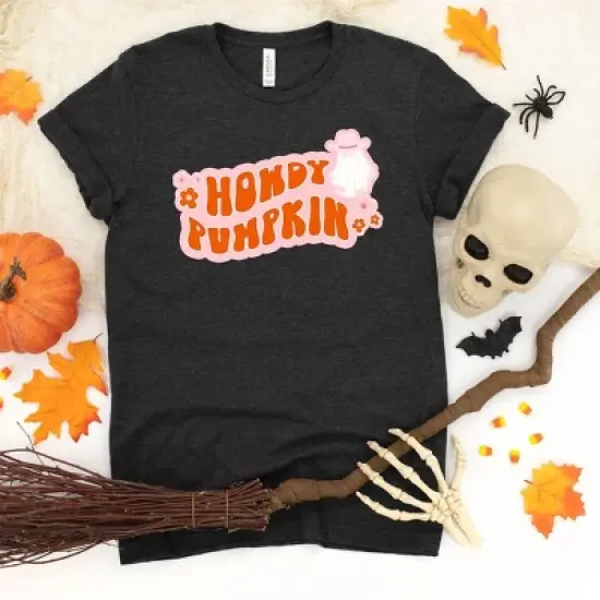 The Juniper Shop Howdy Pumpkin Ghost Kids Short Sleeve Tee image {1}