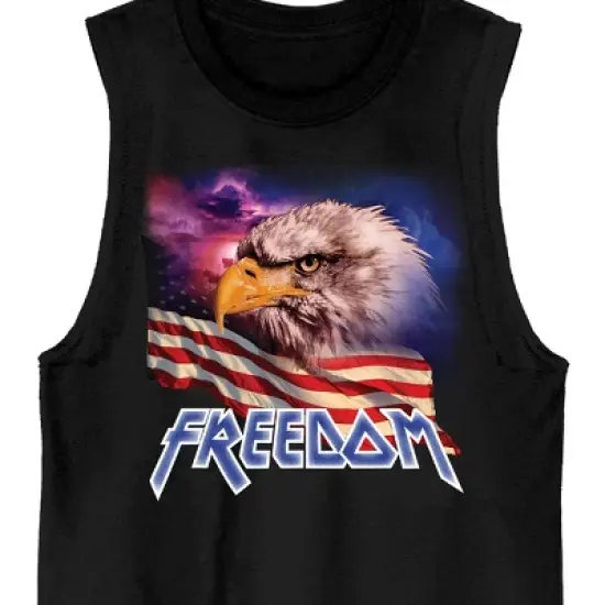 Americana Freedom Eagle Crew Neck Sleeveless Men's Black Tank Top image {1}
