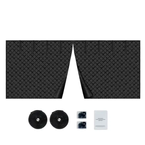 VEVOR Garage Door Screen for Winter, 16x7FT, Garage Door Insulation Kit, Magnetic Thermal Insulated Door Curtain with 300D Oxford Fabric, Black image {8}