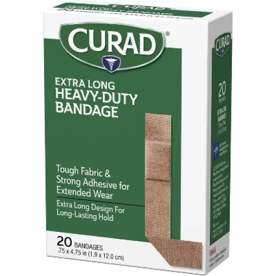 Curad Extra Long Heavy Duty Bandages 0.75" x 4.75", 20 Count image {1}