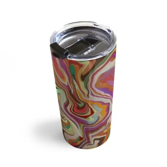 Alisa Galitsyna Colorful Liquid Swirl 20 oz Stainless Steel Travel Mug - Deny Designs image {3}
