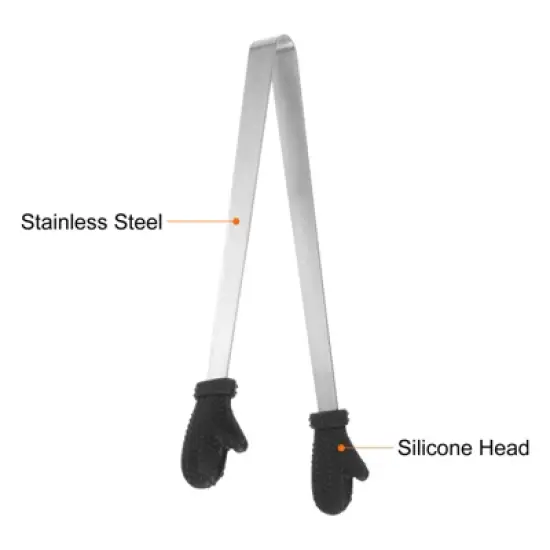 Unique Bargains Stainless Steel Tiny Gloves Shape Cooking Kitchen Food Tongs image {3}