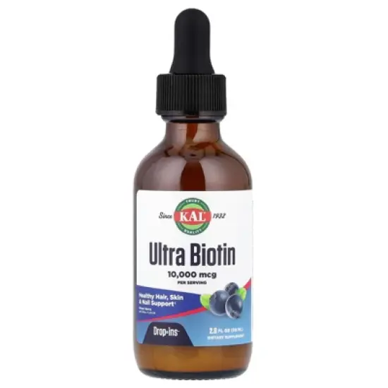 KAL Ultra Biotin,  Mixed Berry, 10,000 mcg, 2 fl oz (59 ml) image {4}