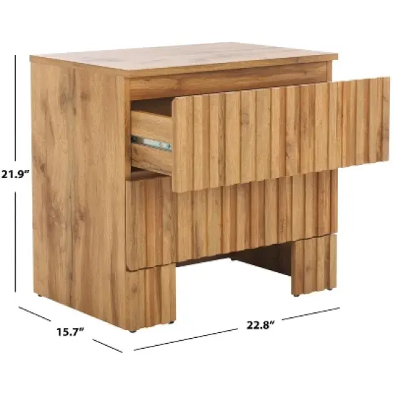 Conall 2 Drawer Nightstand - NST3103 - Oak - Safavieh image {9}