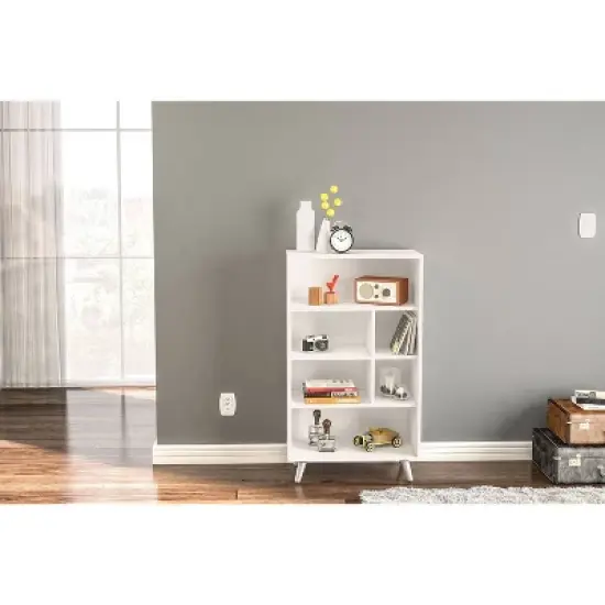 40.75" Sidney 4 Shelf Bookshelf White - Polifurniture image {7}