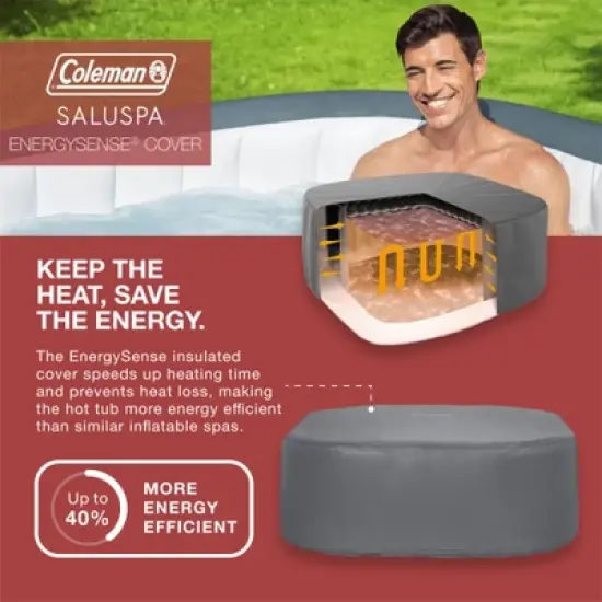 Bestway Coleman Hawaii AirJet Inflatable Hot Tub with EnergySense Cover, Grey + Bestway Spa Seat + 2 Bestway Headrest Pillows image {2}