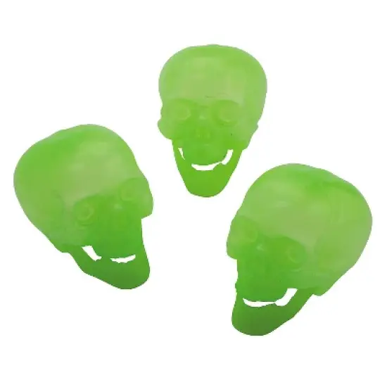 Glow-in-the-Dark Skulls Halloween Decoration - Set of 3 image {1}