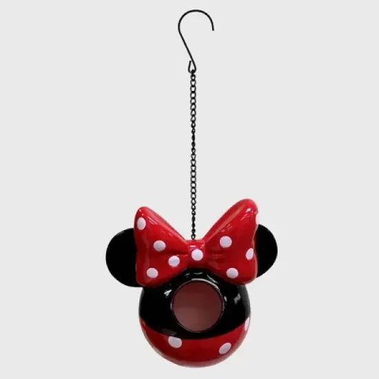 Disney 7" Minnie Mouse Hanging Resin Birdhouse: Ceramic & Metal, Weather-Resistant, No Assembly Required image {4}