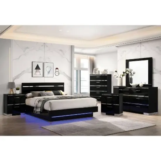 6pc Cavatao Bedroom Set with Led Light - miBasics image {1}