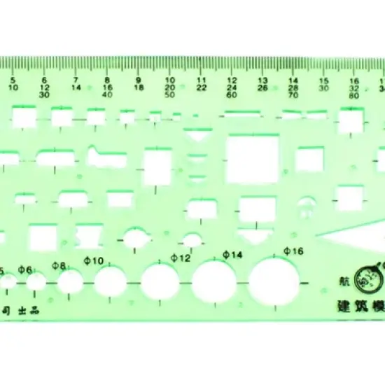 Unique Bargains Drafting Drawing Structure Construction Stationery Scale Template Ruler Green image {4}