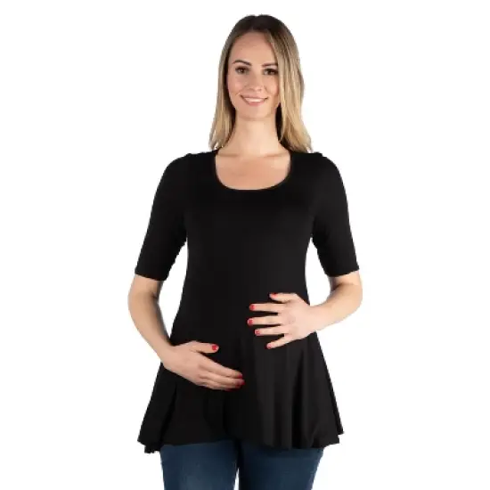 24seven Comfort Apparel Women's Maternity Swing Tunic Top image {4}