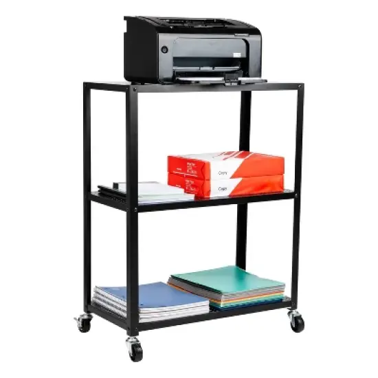 Mind Reader 3-Tier Rolling Cart Microwave Stand Metal image {6}