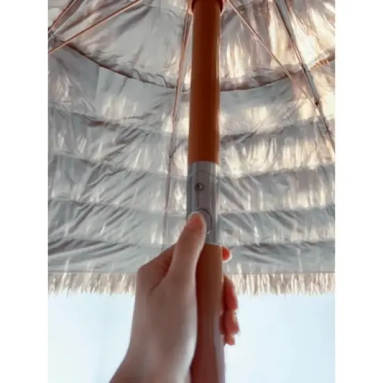 DOMETOUR 8'Thatch Patio Tiki Umbrella Tropical Palapa Raffia Tiki Hut Hawaiian Hula Beach Umbrella,Straw umbrella image {11}