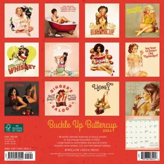 Willow Creek Press 2024 Wall Calendar 12"x12" Buckle-up Buttercup image {1}