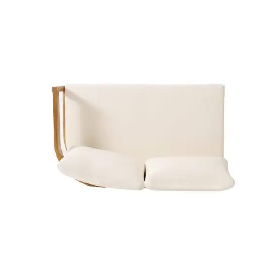 Christopher Knight Home 4pc Brooklyn Teak Outdoor Sectional Chat Set with Cushions Beige image {5}