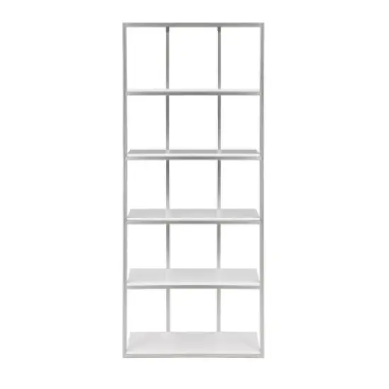 74" Shining Star Champagne Bookcase with Shelves White  - Treasure Trove Accents image {1}