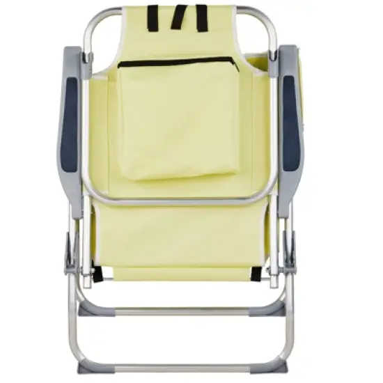 DOMETOUR Heightened Oxford Cloth Silver White Aluminum Tube Bearing 220 LBS Beach Chair Yellow image {11}