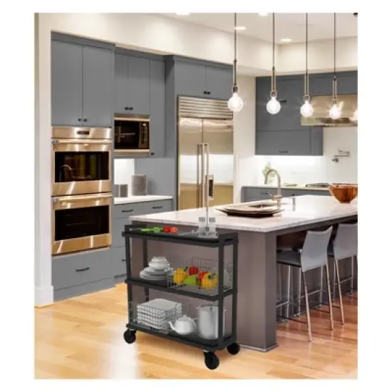Cart System with wheels 3 Tier Black - Atlantic image {5}