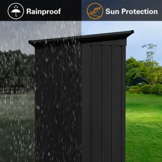 CAVINAS Outdoor Storage Shed With Lockable Doors Galvanized Metal Garden Shed for Patio image {2}