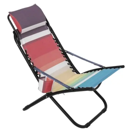 GustoWave Lightweight Beach Chair with Cup Holder, Comfortable Portable Outdoor Chair with Carry Bag, Supports up to 250lbs image {4}
