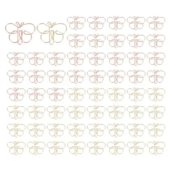 Unique Bargains Butterfly Shape Metal Cute Funny Exquisite Paper Clip Clamp 60 Pcs image {5}
